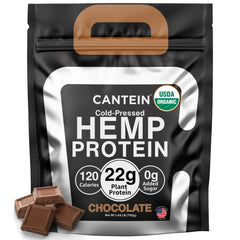 Cantein organic hemp protein tub showing clean plant-based protein.