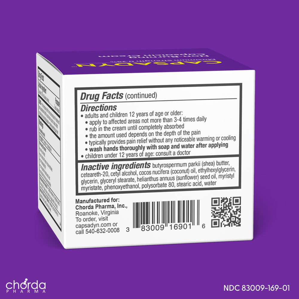 Capsadyn packaging box and tube displayed and ready to buy.