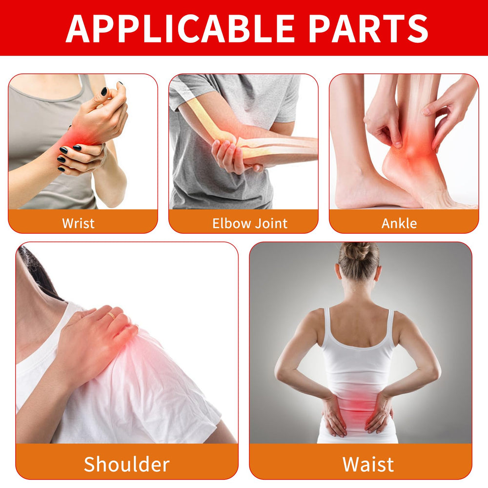 Capsaicin Patches placed on the shoulder to cover broad muscle areas with heat.