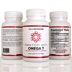 CARDIA7 Provinal omega-7 capsules closeup demonstrating purity.