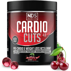 Cardio Cuts Nutrition 4.0 Cherry Slush bottle pouring for pre-workout energy