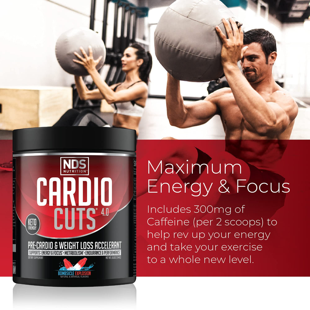 Cardio Cuts glossy packaging design highlighting premium ingredients.