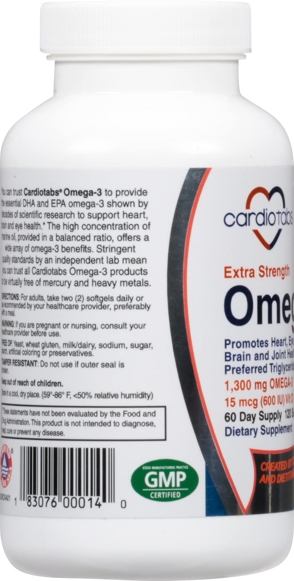 CardioTabs bottle opened with softgels ready to take