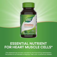 Visual emphasizing cardiovascular and immune support from Nature's Way Vitamin E.