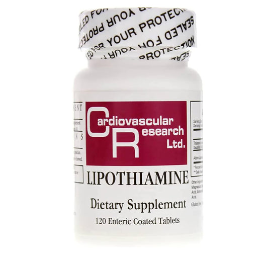 Cardiovascular Research Lipothiamine bottle for daily energy support and antioxidant defense.