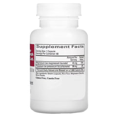 Cardiovascular Research Magnesium-Potassium Taurate capsules in bottle show fully reacted chelates