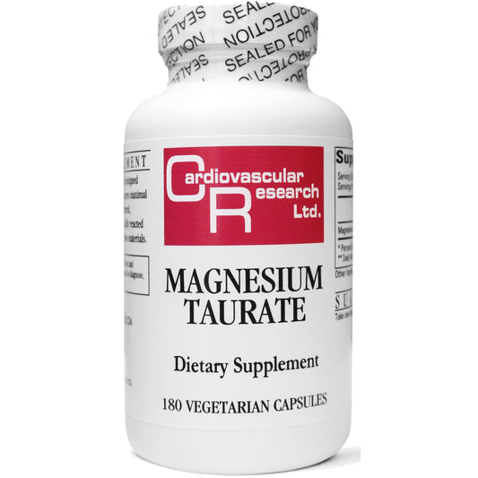 Cardiovascular Research Magnesium Taurate bottle highlighting 125 mg for daily support