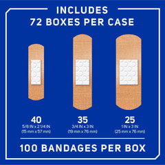 Care Science kids pack bandages show versatile sizes for growing hands and knees.