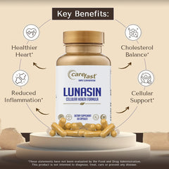 Carefast Lunasin vegan capsules emphasizing plant-based daily wellness potential.