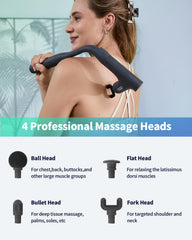 CareKing attachments flat head target broad muscle areas for soothing massage.