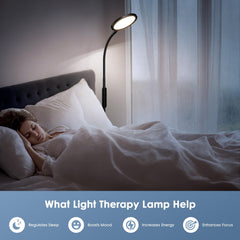 CAREMORR lamp displaying four color temperatures for different tasks