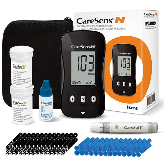 CareSens N glucose meter front view with quick 5-second readings