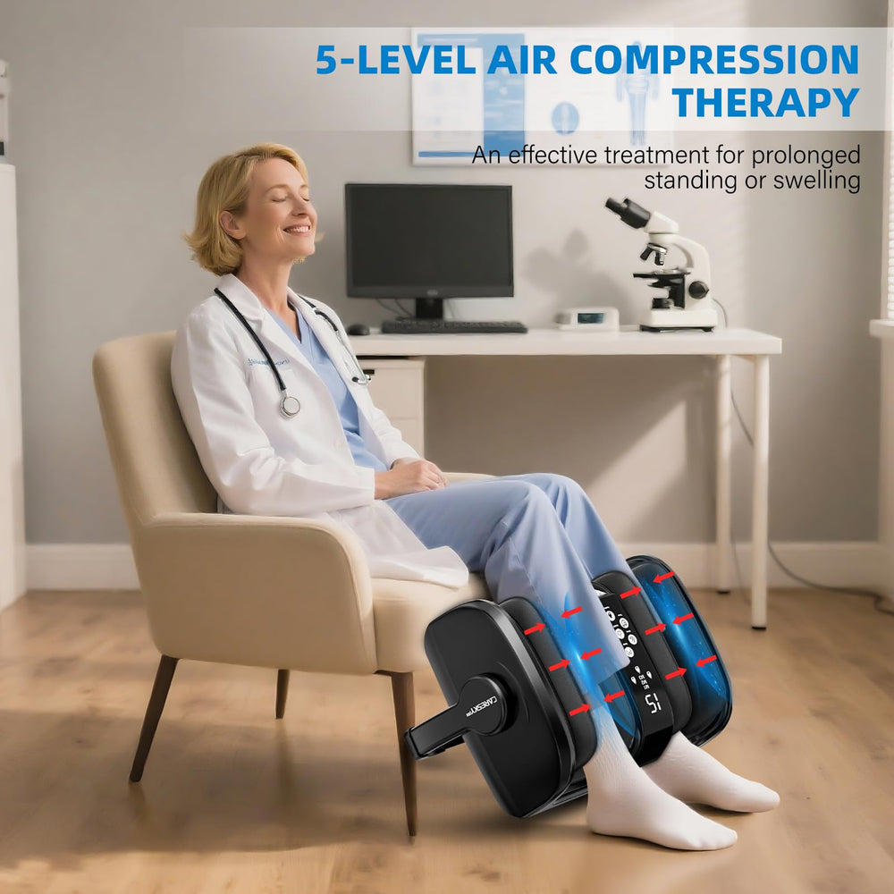 CARESKYpro Massager supports calves, feet, and arms for relaxed recovery after activity