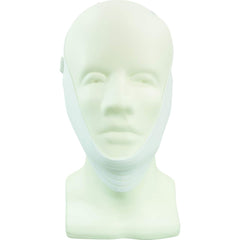 Carex CPAP chin strap packaging with components and instructions for setup.