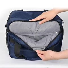 Carfany CPAP bag back view with built-in luggage strap for easy travel.
