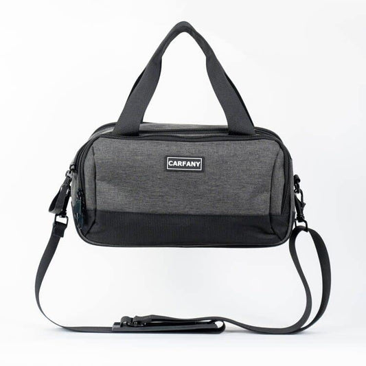 Carfany CPAP travel bag AirMini compartment showing secure placement for the CPAP unit