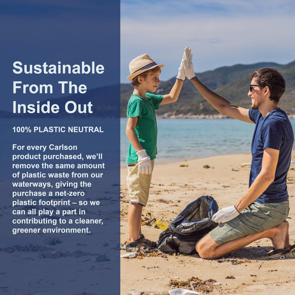 Carlson ACES + Zn softgels bottle with glass; convenient daily supplement for immune support