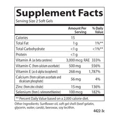 Carlson ACES + Zn softgels nutrition facts panel for informed supplement choices