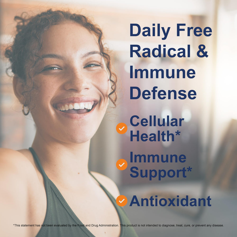 Carlson ACES + Zn softgels spilled, showing easy-to-swallow capsules for daily antioxidants