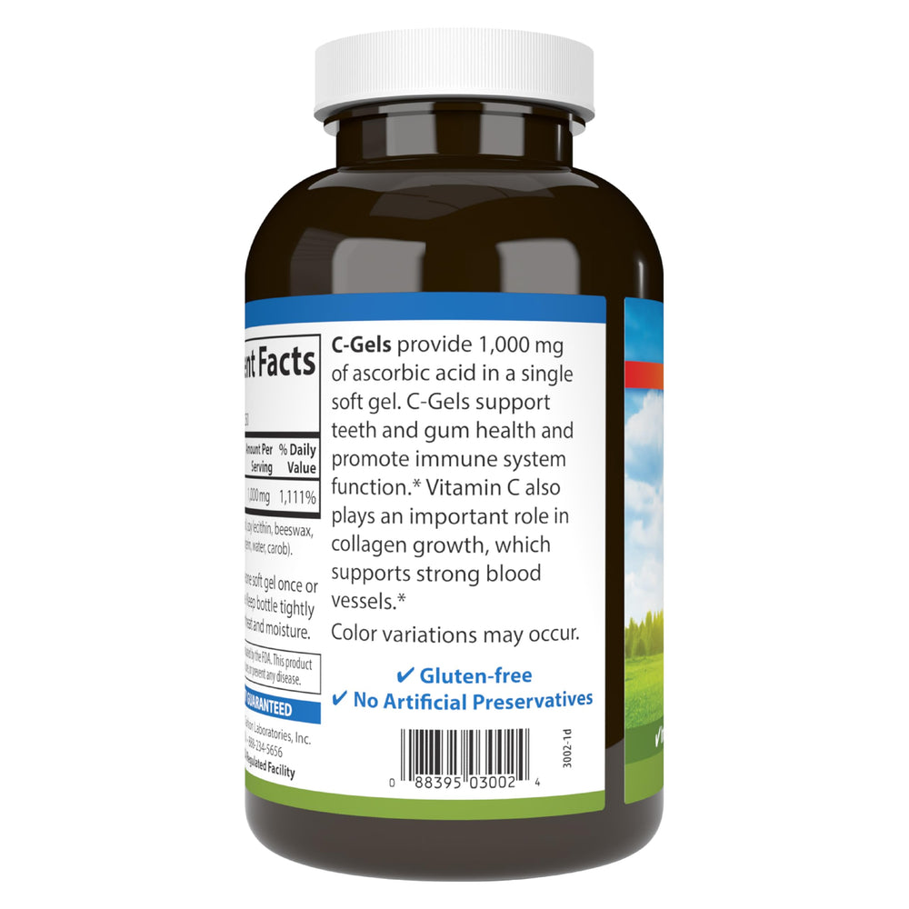 Carlson C-Gels bottle on counter ready for everyday wellness routine.