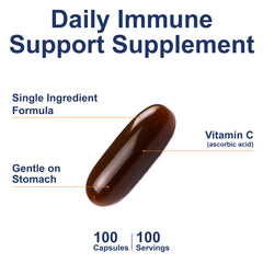 Carlson C-Gels label closeup highlighting vitamin C content and quality assurance.