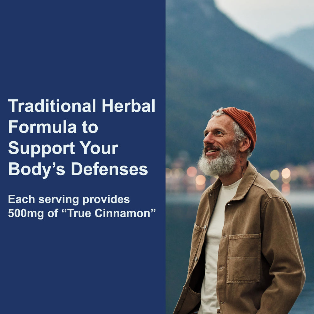 Carlson Ceylon Cinnamon bottle with water glass for easy swallowing.