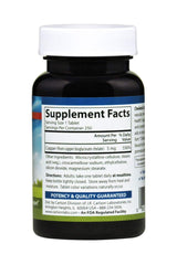 Carlson chelated copper bottle label clear potency and quality information