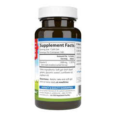 Carlson E-Gems label closeup highlights potency and natural source.