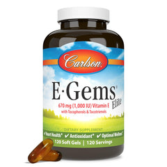 Carlson E-Gems Elite bottle pour showing convenient daily dosing
