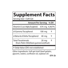 Carlson E-Gems Elite nutrition facts panel showing 1000 IU per soft gel