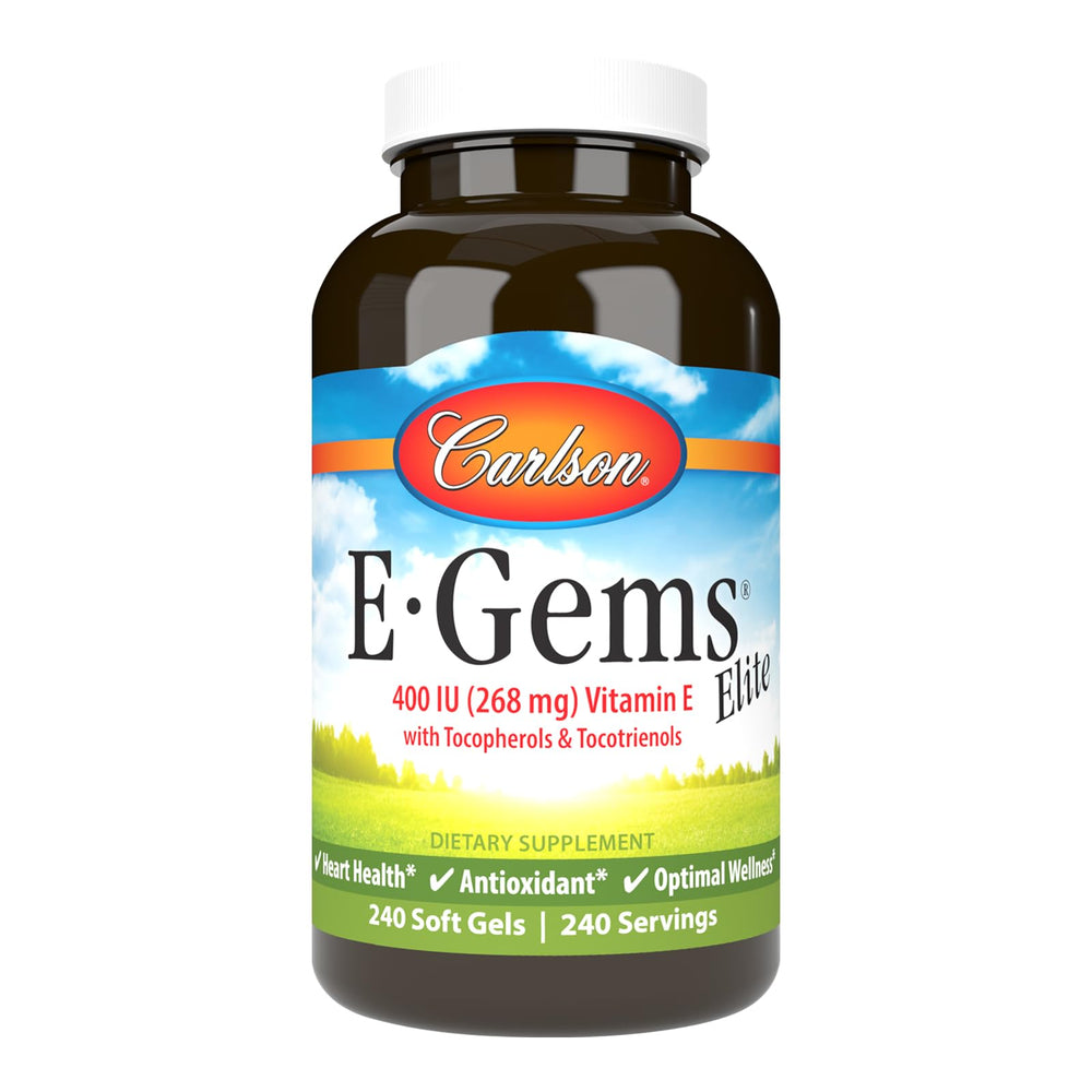 Carlson E-Gems Elite softgel capsules for daily antioxidant support