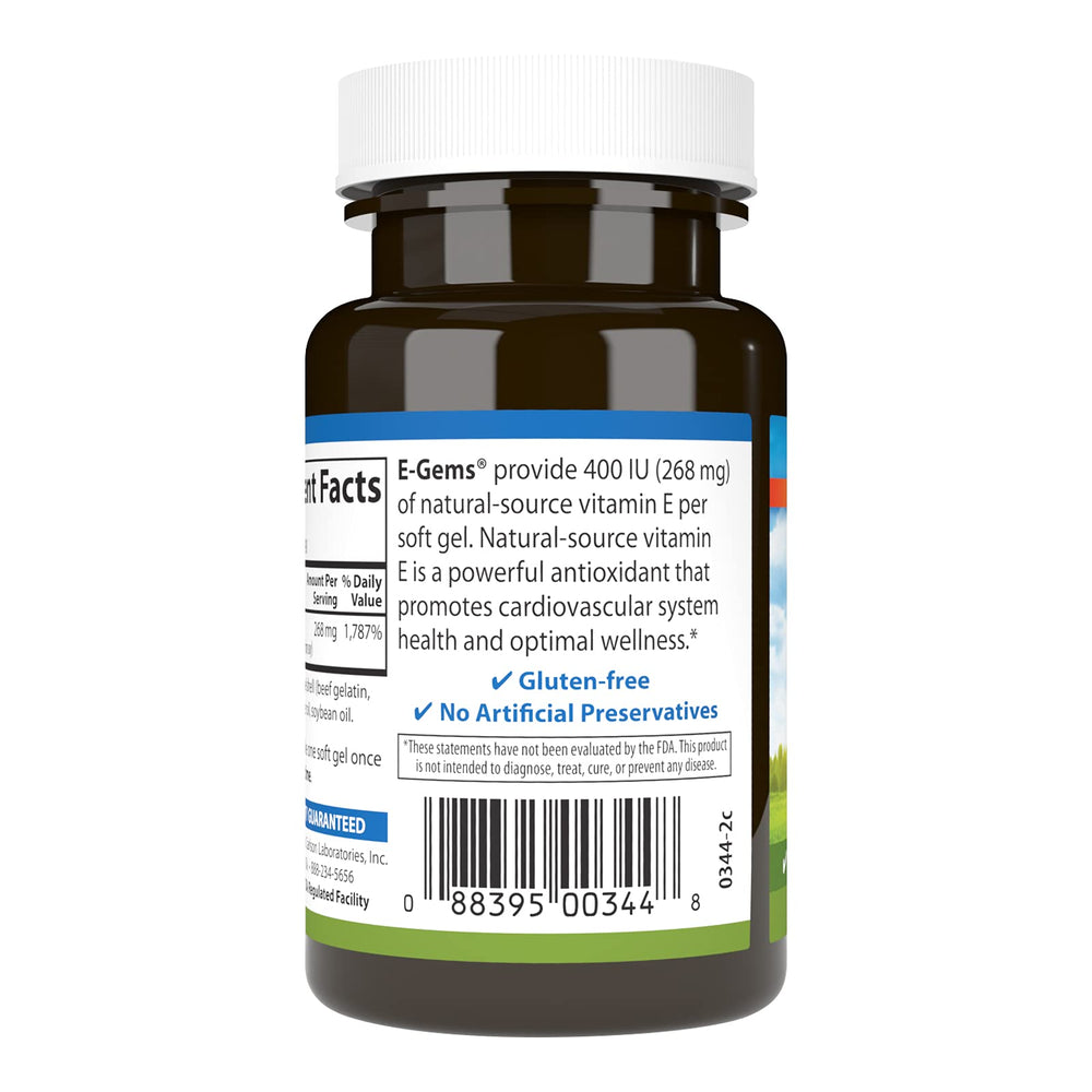 Carlson E-Gems packaging highlights quality and wellness focus.