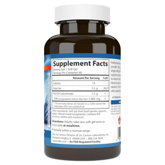 Back label showing certifications and nutritional info for Carlson Elite EPA Gems.