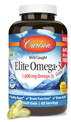 Carlson Elite Omega-3 Gems bottle front view for daily wellness.