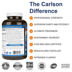 Carlson Elite Omega-3 Gems lemon softgels ready for daily routine