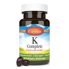 Carlson K Complete Softgels 90-count packaging shown