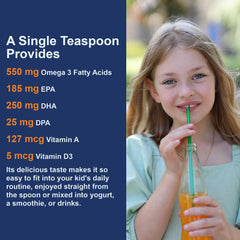 Carlson Kids Cod Liver Oil wild-caught cod imagery on label conveys sustainability