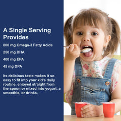 Spoon-friendly serving of Carlson fish oil with lemon flavor for easy daily use.