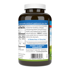 Carlson Mild-C 500 mg label close-up highlighting ingredients.