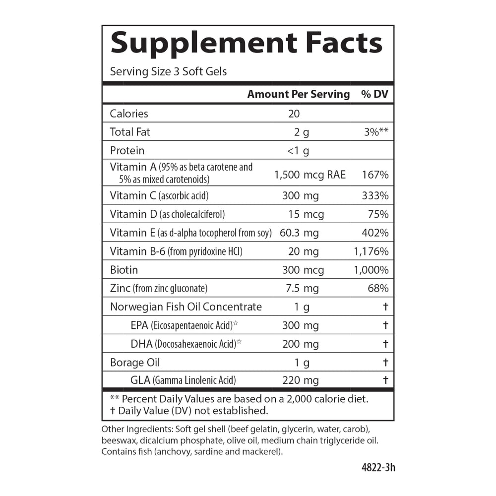 Carlson Moistur-eyes softgels out of pack illustrate simple, ready-to-use capsules.