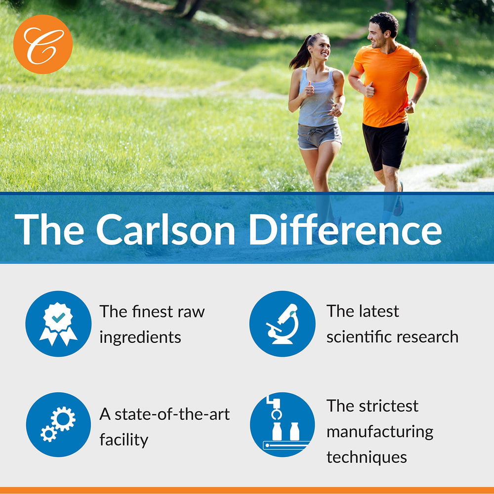 Carlson MSM 300-count bottle with seal of potency and purity.