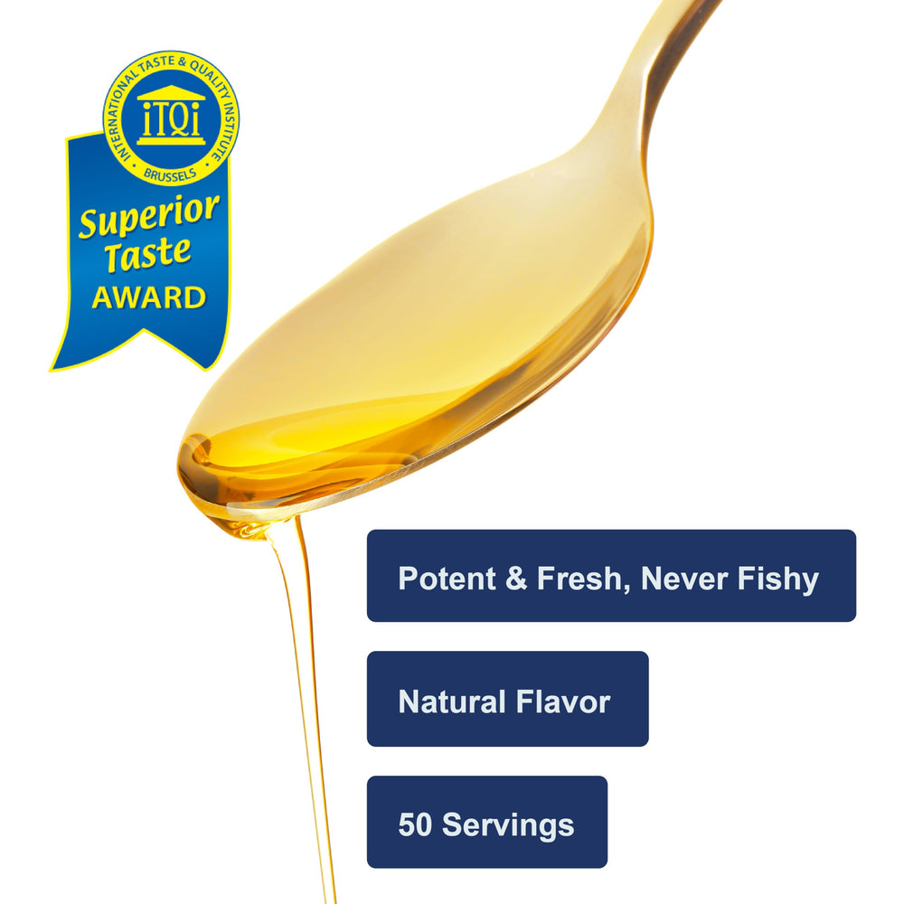 Carlson Nordic Arctic sustainably sourced fish oil liquid bottle emphasizes responsible sourcing