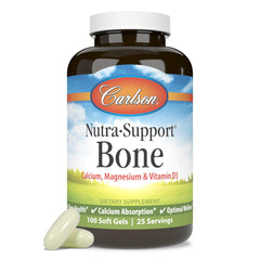 Carlson Nutra-Support label closeup shows manganese and boron in formula