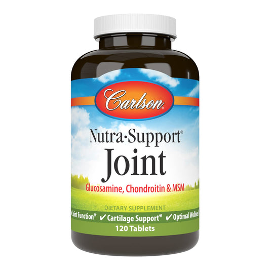 Carlson Nutra-Support bottle front view highlighting the joint health formula