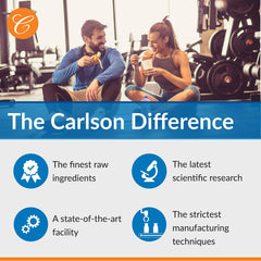 Carlson Nutra-Support bottle pouring softgels for daily routine