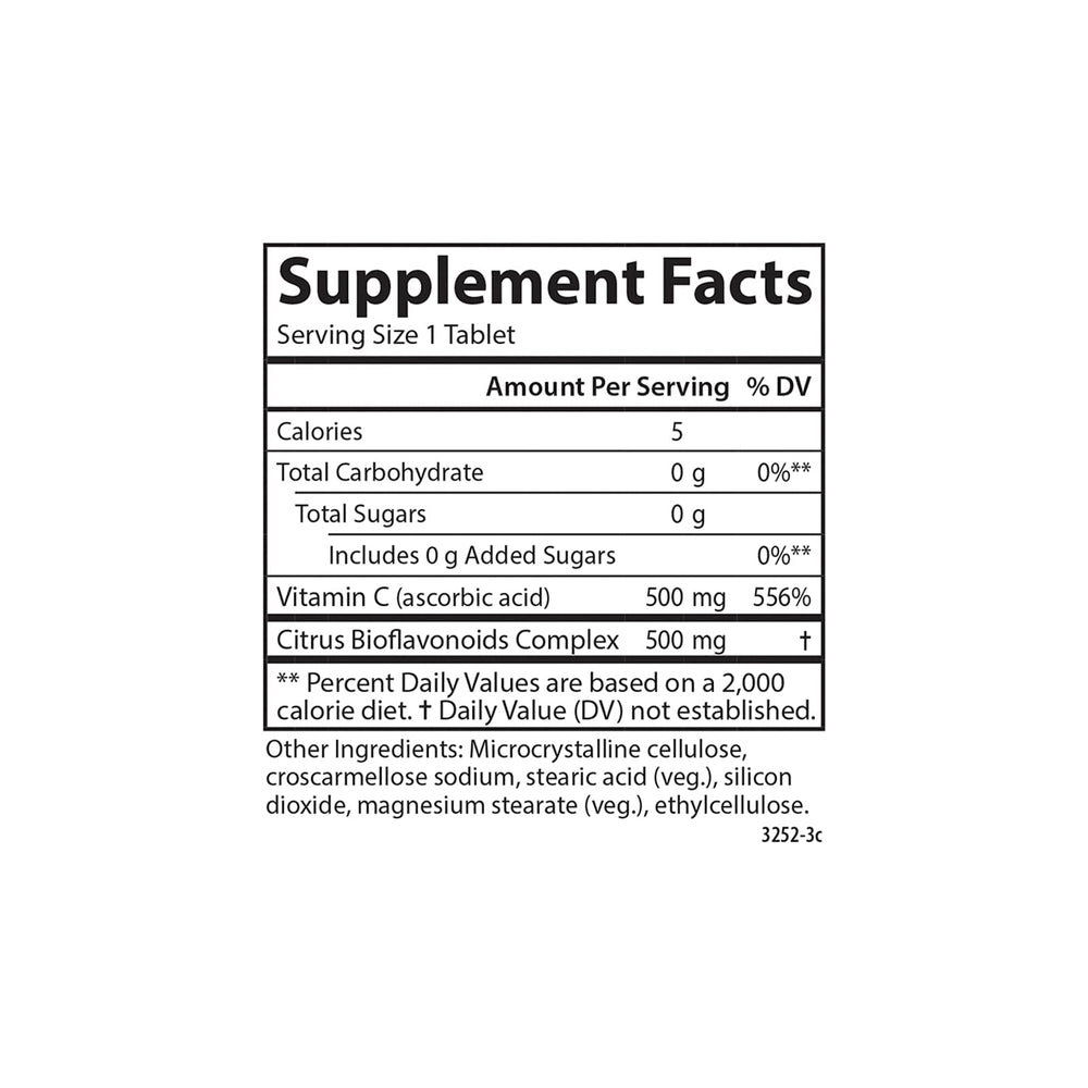 Carlson Super-C Complex label detail focusing on potency and ingredient highlights