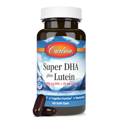 Carlson Super DHA Plus Lutein packaging box with freshness seal.
