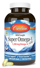 Carlson Super Omega-3 Gems bottle close-up showing purity and freshness