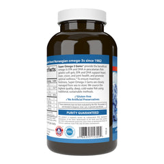 Carlson Super Omega-3 Gems label detail highlighting wild-caught, sustainably sourced ingredients