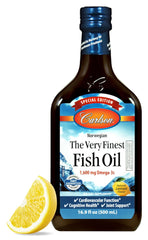 Carlson The Very Finest Fish Oil lemon bottle for daily omega-3 support